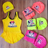 خرید مایو یک تیکه شورتی دامنی بچگانه به همراه